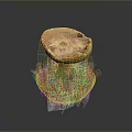Fresh Orange Red Cap Mushroom With Yellow Edge And Green Grassy Base On Dark Background