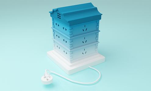 Modern Socket Cartoon Building 3d model