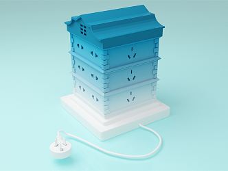 Modern Socket Cartoon Building 3d model