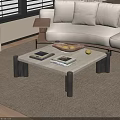 Modern Living Room Coffee Table With Light Surface Black Legs Books And Wooden Fruit Bowl