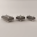 Modern Sofa and Coffee Table Set Featuring Three Two Single Seater Sofas and Dimensions 3d model
