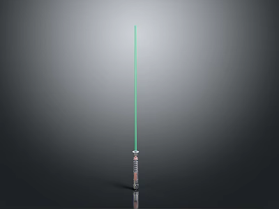 Green Lightsaber With Glowing Blade And Detailed Hilt Design 3d model