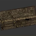 Cartoon Military Scene With Soldiers Climbing Ladders Barbed Wire Bunker And Wooden Crates