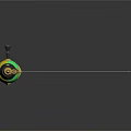 Green Fishing Rod With Reel Line And Extendable Pole For Angling