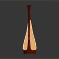 Elegant Red Harp Musical Instrument With Classic Design And String Structure 3d model