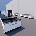Laboratory Workspace Layout With Multiple Benches And Advanced Scientific Equipment 3d model