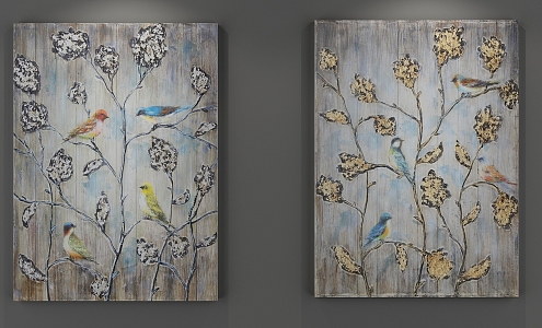 Nordic small clear decorative painting 3d model