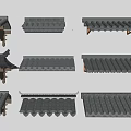 Chinese-style eaves line 3d model