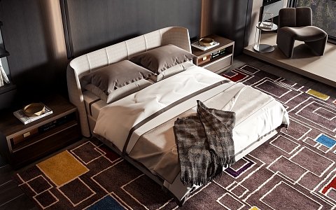 Style Commodity Bed 3d model