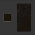 Elegant Classic Black Lacquered Desk with Gold Accents and Matching Side Table