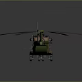 Military Helicopter With Camouflage Pattern Main Rotor Tail Rotor And Fuselage