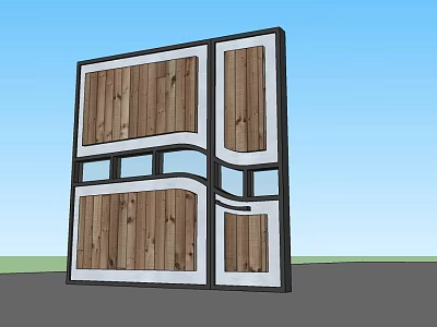 Modern Entryway Cabinet And Side Cabinet With Wooden Panels And White Frame 3d model
