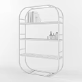 Modern Industrial Bookcase With Metal Frame And Wooden Shelves Displaying Books And Decorative Bottles