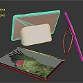Electronic Tablets With Stand And Colorful Feather Screen Display In Different Angles