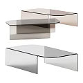 Modern Transparent Glass Coffee Table With Sleek Curved Design And Minimalist Style