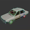 Vintage Silver Sedan With Roof Rack Classic Retro Exterior Design