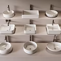Table basin wash basin 3d model