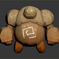 Chubby Stone Game and Movie Character With Rounded Body And White Belly Symbol