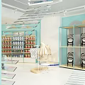 Light Luxury Children's Clothing Specialty Store With Modern Shelves And Decorative Elements