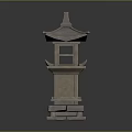 Traditional Japanese Stone Lantern With Classic Design As Outdoor Decorative Garden Furniture