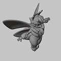 Cute Orange Game Movie Character With Big Eyes White Fur And Transparent Wings