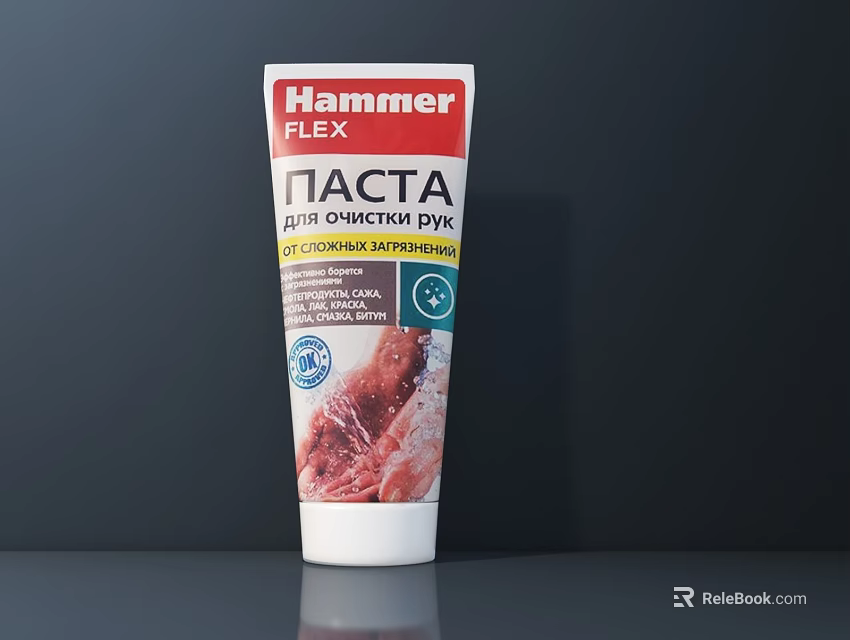 Hammer Flex Bathroom Cleaning Paste For Hand Hygiene With Hypoallergenic Formula And 99.9% Bacteria Protection 3d model 
