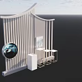Modern Commercial Display Equipment With Curved White Frame And Circular Window