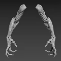 Detailed 3D Anatomical Arm Models Showcasing Muscular Structures And Hair Details