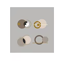 Modern Circular Ring Shaped Wall Decor With Gold Metallic Frames And Neutral Tones 3d model