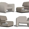 Modern Leisure Chair Collection Showcasing Minimalist Design And Neutral Tones From Various Angles