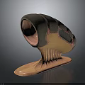 Detailed Biological Organism With Spiral Shell Muscular Inner Texture And Sturdy Base