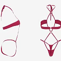 Fashionable Red Two Piece Bikini Set With Crisscross Straps Swimwear Design