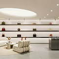 Modern Tea Room With Circular Ceiling Light And Cozy Seating