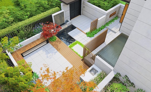 Modern Garden Courtyard Garden 3d model