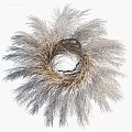 Natural Pampas Grass Wreath with Feathery Texture for Home Decor Hanging