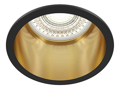 Modern Downlight Spotlight with Black Frame Golden Reflector and Sleek Design 3d model
