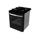 Black Gas Stove Oven with Glass Door Control Knobs Modern Kitchen Appliance