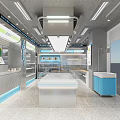 Bright Modern Dessert Shop Interior With Display Counter Menu Board And Cozy Seating