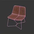 Comfortable Brown Leather Leisure Chair With Modern Metal Frame And Stylish Design