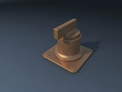 Metallic Road Facility Component With Square Base And Horizontal Handle Design 3d model