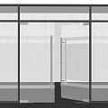 Modern Glass Partition Interior With Black Frame And Reflective Floor Design