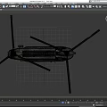 Large Military Green Twin Rotor Heavy Lift Transport Helicopter Design
