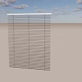 Modern Curtain Blinds With Vertical Black Slats And Light Shadow Effect