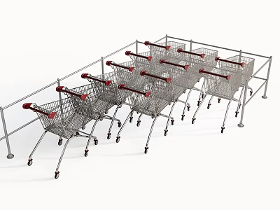 Trolley Supermarket Shopping Cart 3d model