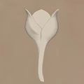Flower Shaped Cream Wall Sconce With Warm Glowing Light On Beige Wall