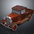 Vintage Rusted Old Truck With Classic Front Design And Red Wheels
