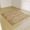 Stylish Rug With Geometric Pattern In Modern Interior 3d model