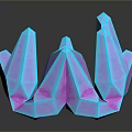Colorful Iridescent Crystal Cluster With Pointed Tips And Orange Reflective Base