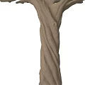 Natural Style Tree Like Column With Branch Shaped Top And Textured Trunk 3d model