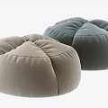Multiple Soft Fabric Poufs in Various Neutral Tones for Living Room Seating